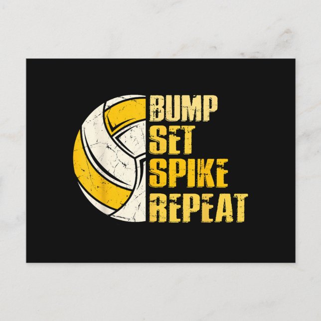 Spiket Upprepa Volleyball Funy Helg Vykort (Framsida)