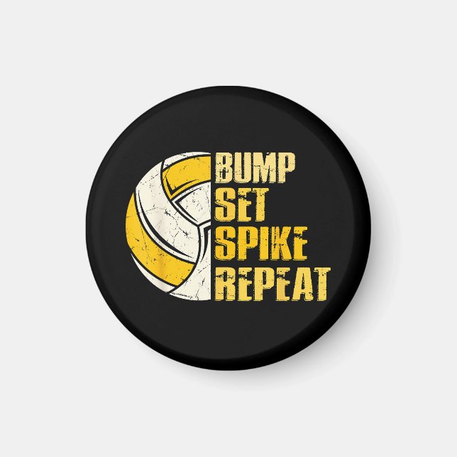 Spiket Upprepa Volleyball Funy Magnet (Framsidan)
