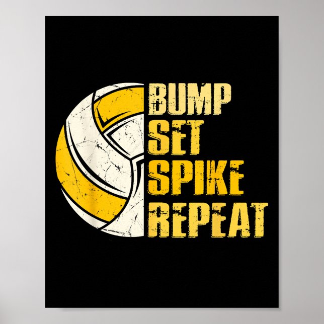 Spiket Upprepa Volleyball Funy Poster (Framsidan)