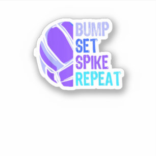 Spiket Upprepa Volleyball Player Klistermärken