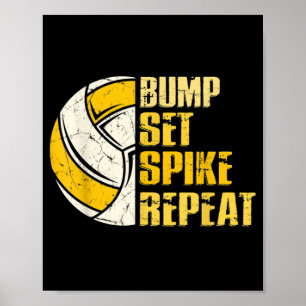Spiket Upprepa Volleyball-Roligten för att ställa  Poster