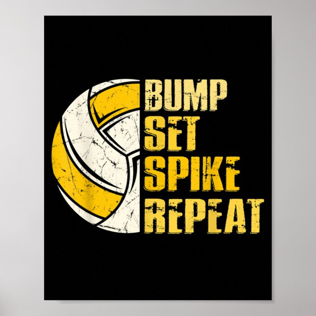 Spiket Upprepa Volleyball-Roligten för att ställa  Poster (Framsidan)
