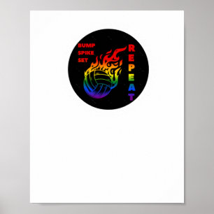 Spiket Volleyball Bump Upprepa Poster