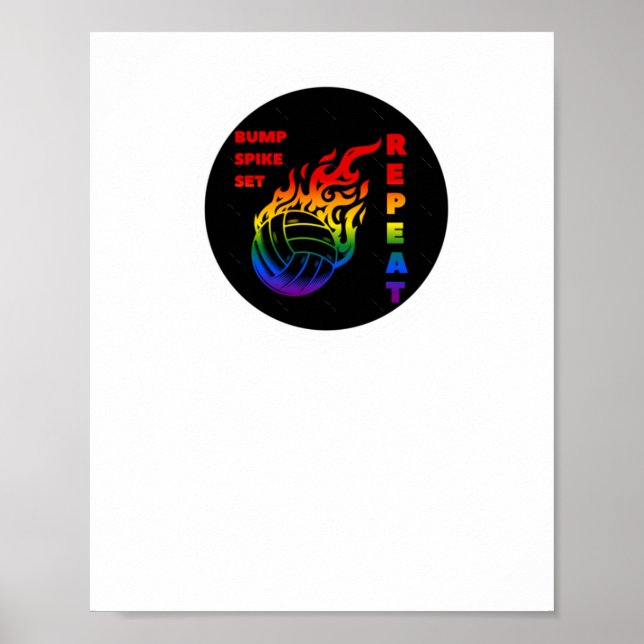 Spiket Volleyball Bump Upprepa Poster (Framsidan)