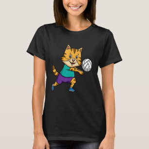 Spiket Volleyball Player Net Cat Whisperer T Shirt