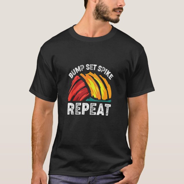 Spiket Volleyball T Shirts Volleyball Kärlek (Framsida)