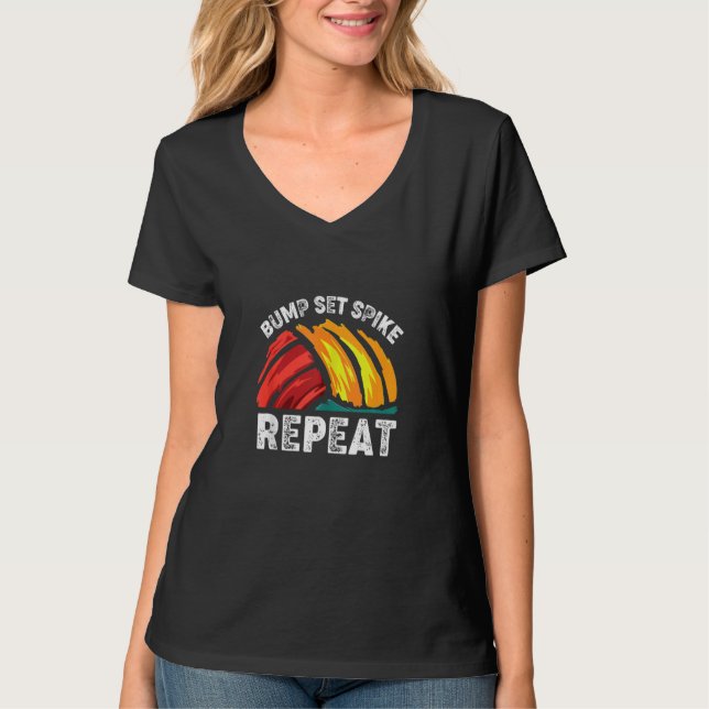 Spiket Volleyball T Shirts Volleyball Kärlek (Framsida)