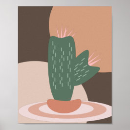 Spikey Cactus Plant Poted Bohemian Wall Art Poster