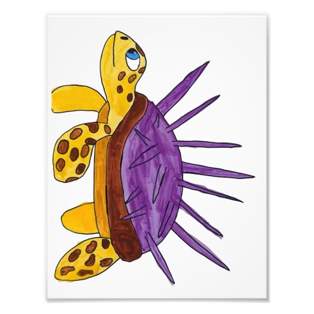 Spikey sea turtle print fototryck (Framsidan)