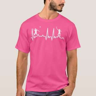 Spiking Player Heartslag Volleyball T Shirt