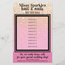 Spikkonstnär manikyr pedikyr salong prislista flygblad