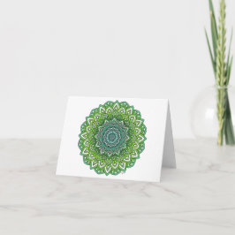 Spiky Grönt Flower Mandala Kort