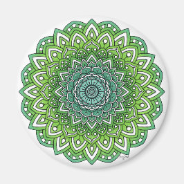 Spiky Grönt Flower Mandala Magnet