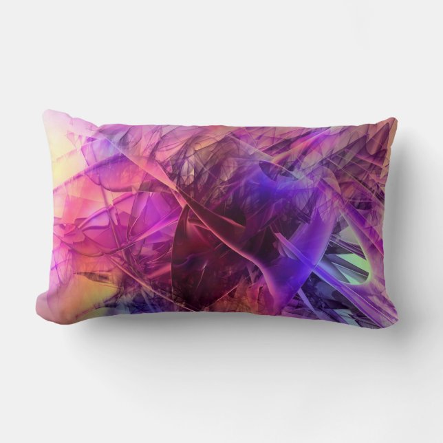 Spiky Shiny Glass Shards Abstract Design Lumbarkudde (Framsida)