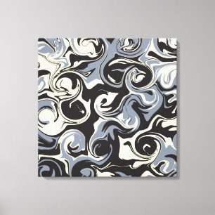 Spill - Black, Grått and Cream Canvastryck