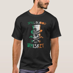 Spill Blod, inte Whiskey, T Irish Skeleton Biker V Shirt