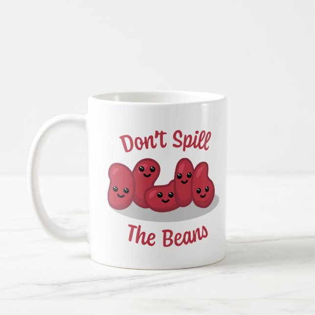 Spill inte bönorna! Cute Bean Tecknad Kaffemugg (Vänster)