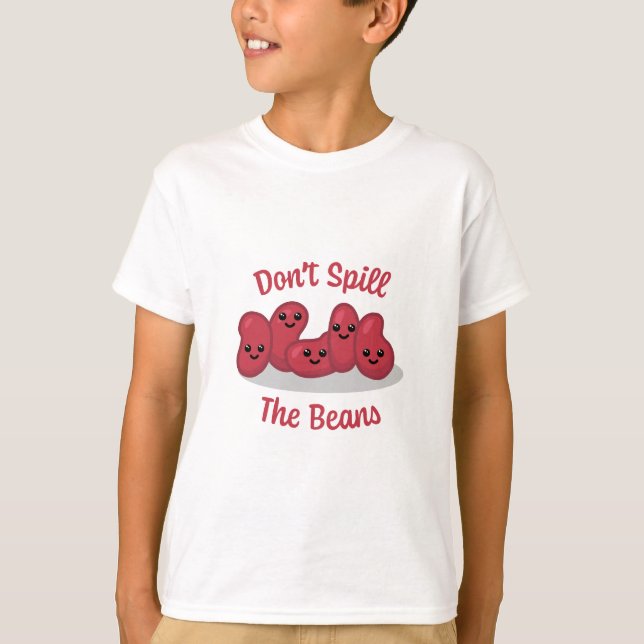 Spill inte bönorna! Cute Bean Tecknad T Shirt (Framsida)
