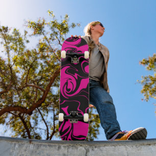 Spill - Magenta och Svart Mini Skateboard Bräda 18,5 Cm