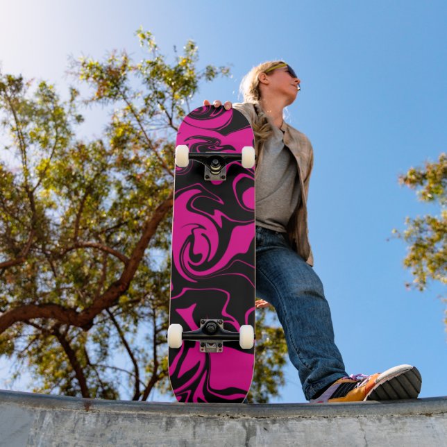 Spill - Magenta och Svart Mini Skateboard Bräda 18,5 Cm (Utomhus 1)