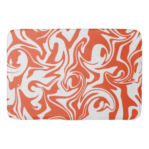 Spill - Orange och vitt Badrumsmatta