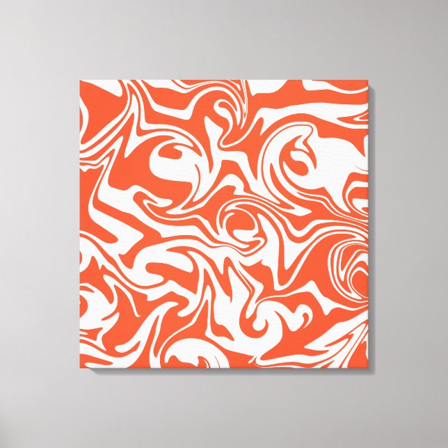 Spill - Orange och vitt Canvastryck (Framsida)