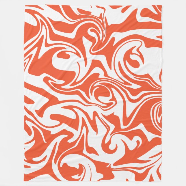 Spill - Orange och vitt Fleecefilt (Framsidan)