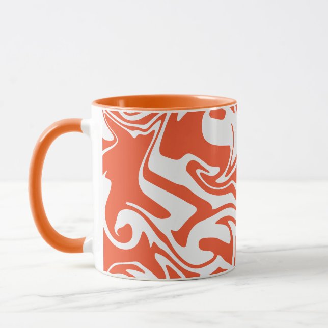 Spill - Orange och vitt Mugg (Vänster)