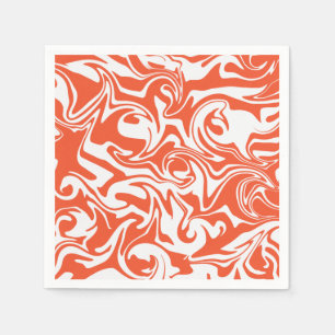 Spill - Orange och vitt Pappersservett