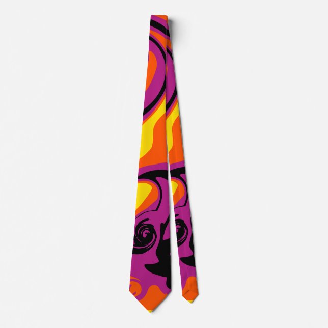 Spill - Orange, Svart, Rosa och Gul  Slips (Framsida)