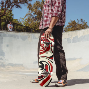 Spill - Red & Cream Mini Skateboard Bräda 18,5 Cm