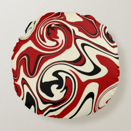 Spill - Red & Cream Rund Kudde