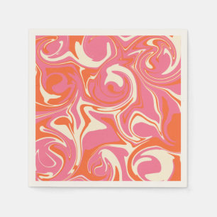 Spill - Rosa, Orange och kream Pappersservett