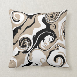 Spill - Taupe, Black and White Kudde