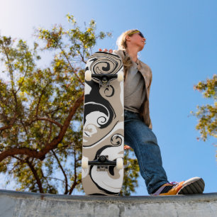Spill - Taupe, Black and White Mini Skateboard Bräda 18,5 Cm