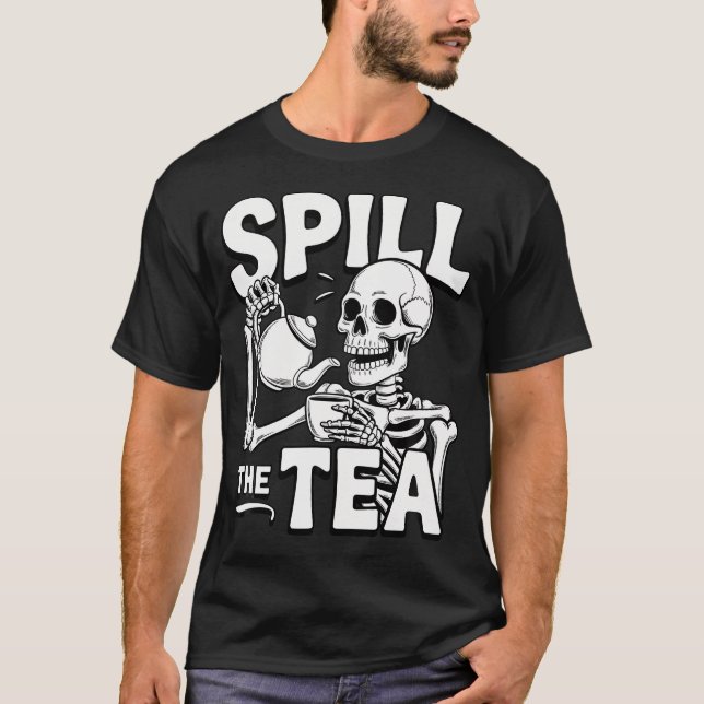 Spill Te på Roliga Skvaller T Shirt (Framsida)