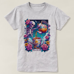 Spill Te Skeleton Tarot Card T-Shirt