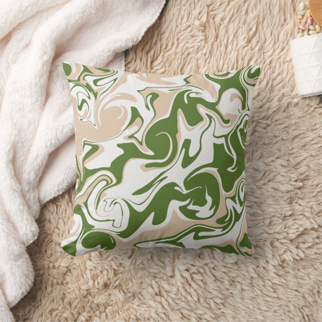 Spill - Vit, Sand och Handflatan Grönt Kudde (Filt)