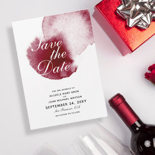 Spill Watercolor för Red Vin Spara datumkortet Datumet