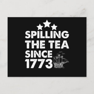 Spilla På Teet Sedan 1773 Patriotisk 4:e Juli Vykort