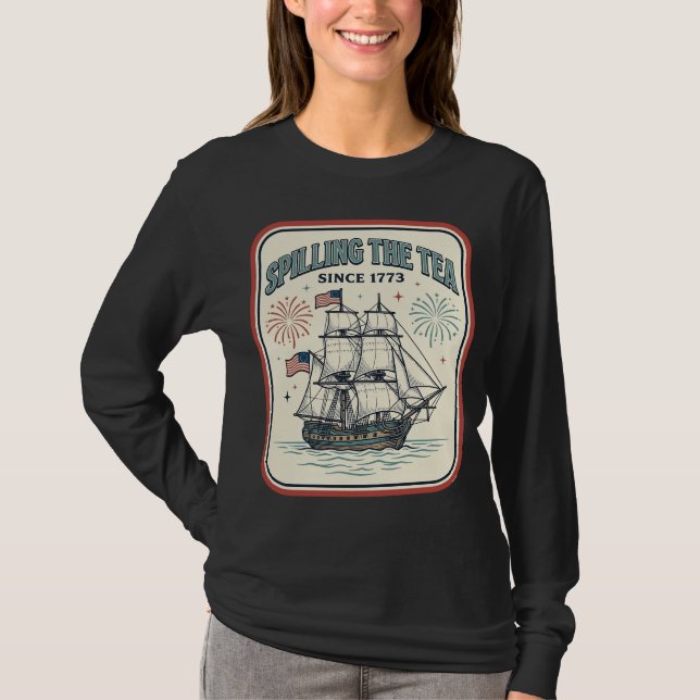 Spilla te Vintage-fartyg Patriotisk T Shirt (Framsida)