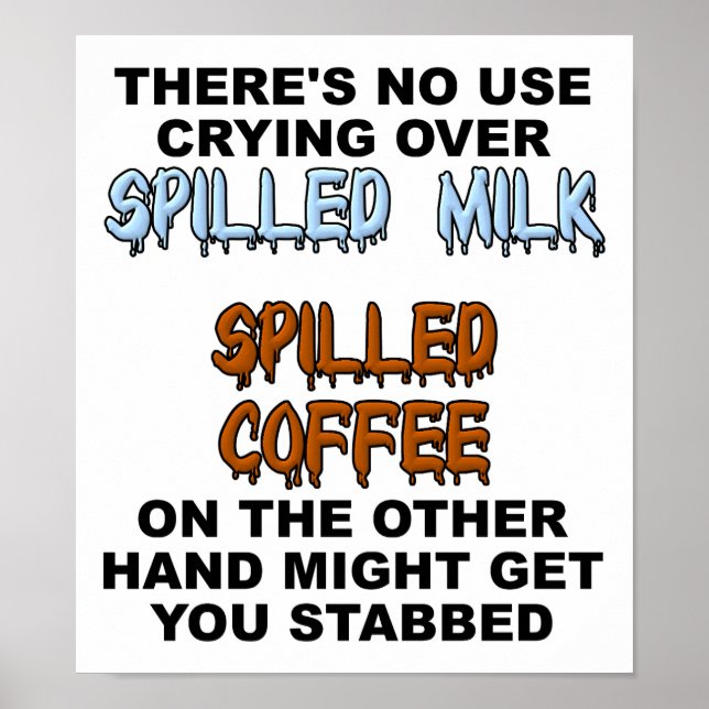 Spillad Mjölk Funny Poster (Framsidan)