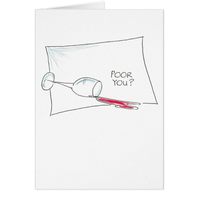 Spillad vin hälsningskort (Framsidan)