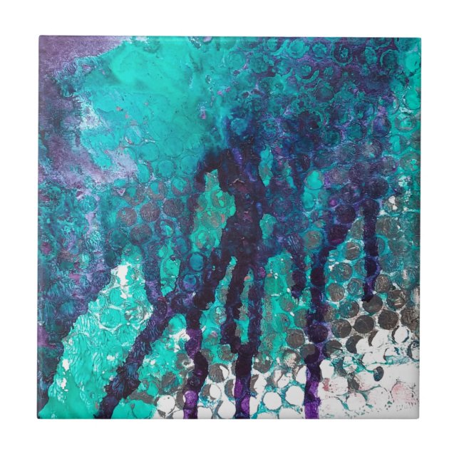 Spillade Bläck Blues Kakelplatta (Framsidan)