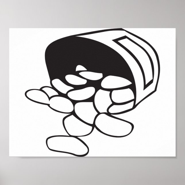 Spillade bönor från en Poster av en säck (Framsidan)