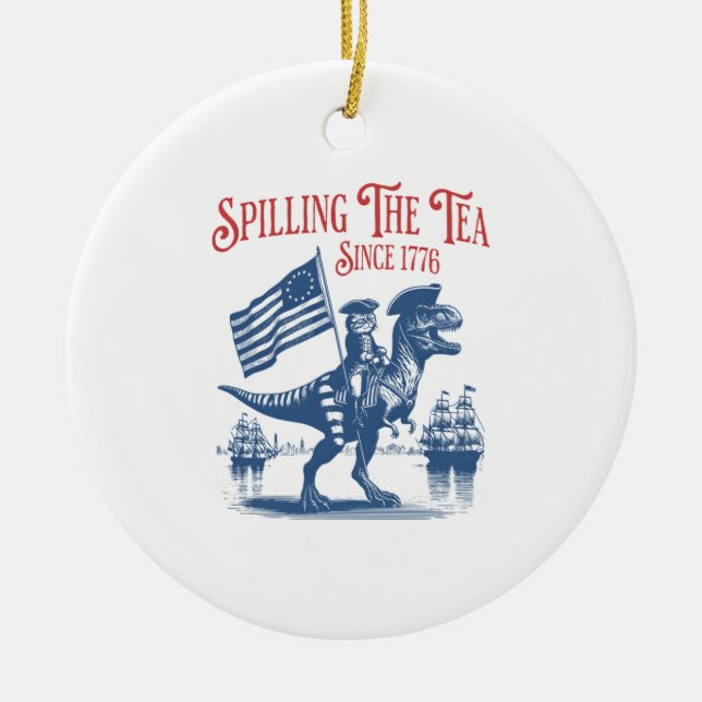 Spillande te sedan 1773 Söt Citat Julgransprydnad Keramik (Framsidan)
