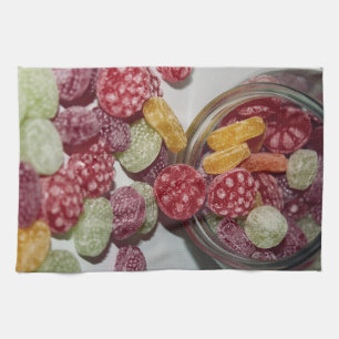 Spillat fruktkandy från burk - Köks Kökshandduk