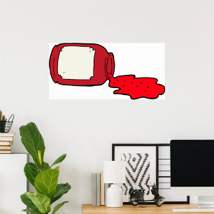 Spillat Sylt Cute Red Jelly Burk Poster