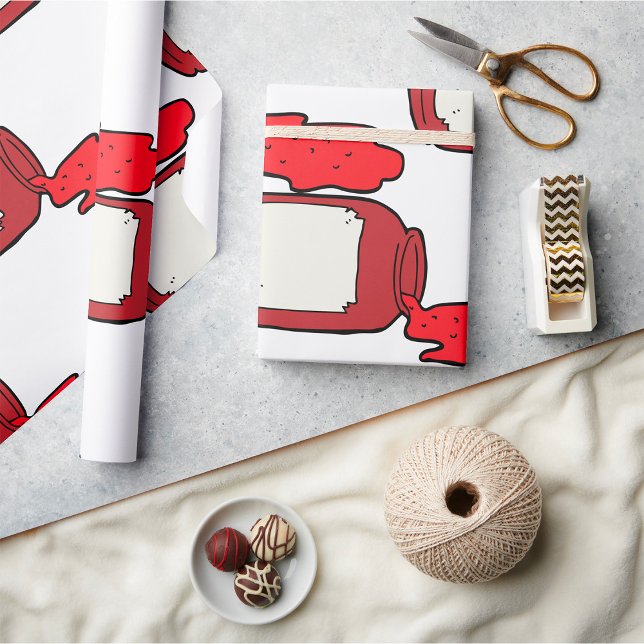 Spillat Sylt Cute Red Jelly Burk Presentpapper (Skapare uppladdad)