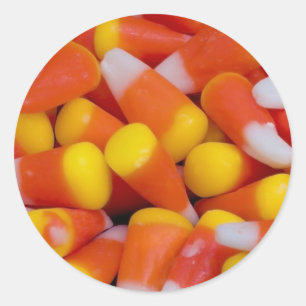 Spilld candy cornklistermärke runt klistermärke
